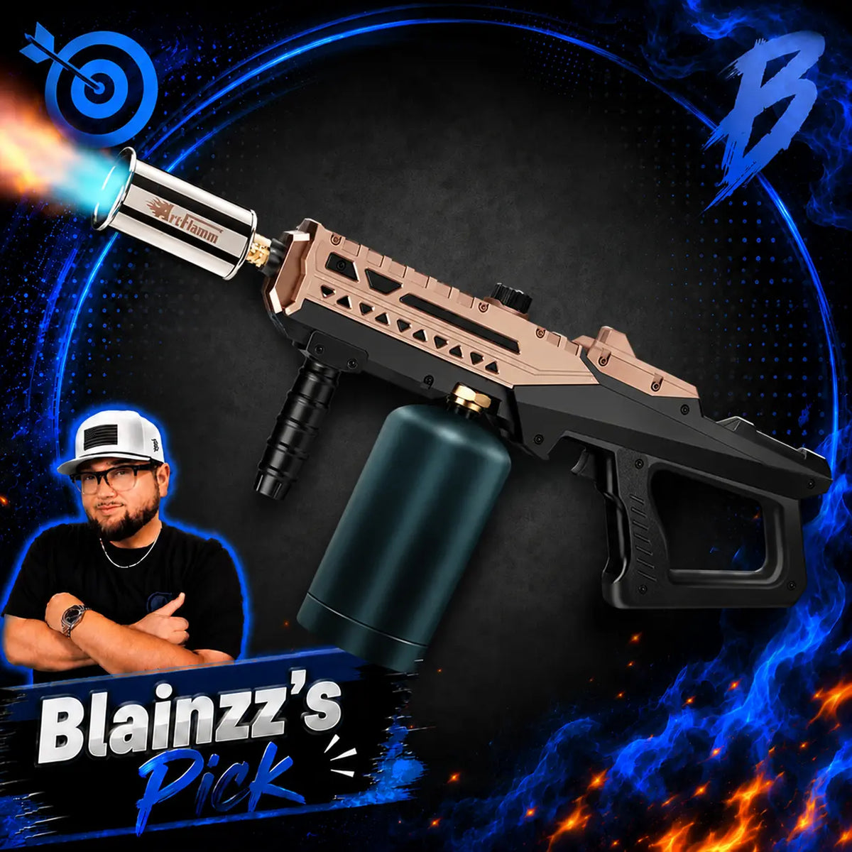 【Blainzz‘S Pick】Toolupgrade Powerful Propane Torch with Adjustable Flame, Heat Output Blow Torch for Campfire, Fire Pit Starter, Fun Gift (Propane Tank Not Included)