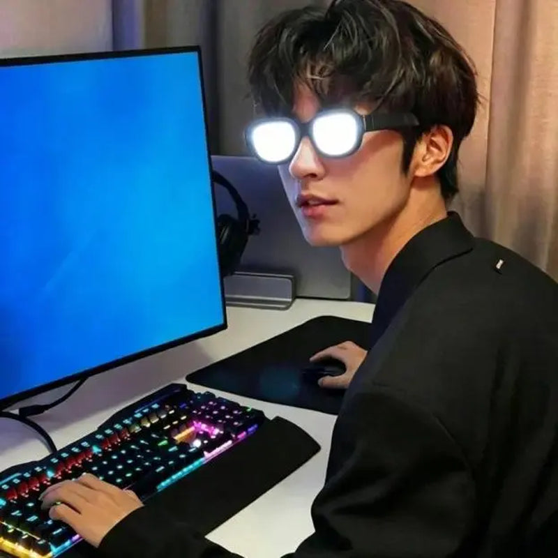 2‑Pack & 1‑Pack Futuristic LED Light‑Up Visor Eyewear, Transparent‑Lens Cyberpunk Luminous Glasses, Comfortable Lightweight Universal‑Fit Party Prop, Fun Photo Accessory for Raves, Holiday Events and All‑Ages Festive Gatherings