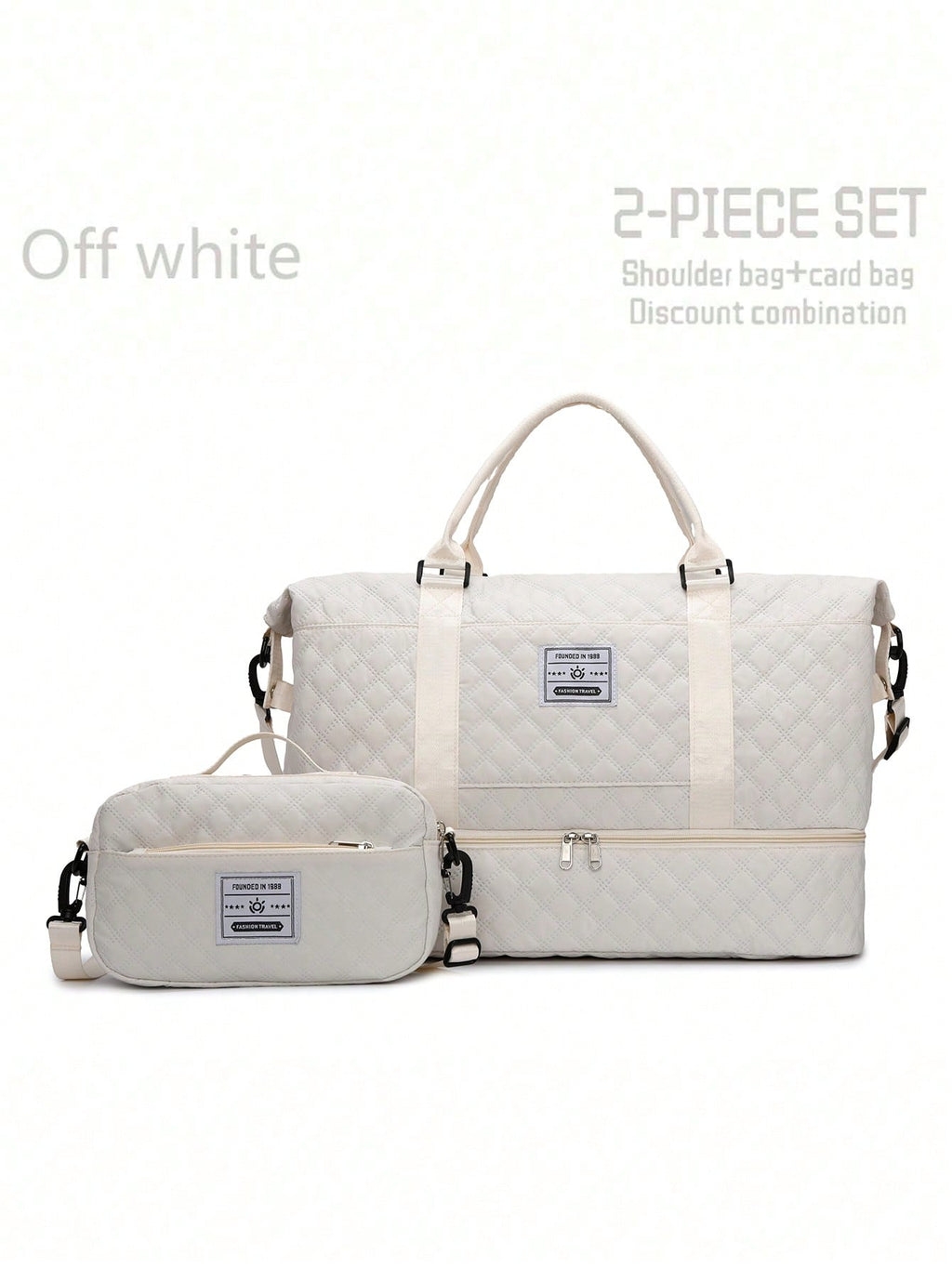 2Pcs/Set Large Capacity Travel Tote Bag, Wet & Dry Separation Gym Bag, Weekend Overnight Shoulder Bag, Hospital Essential Mommy Bag, Travel Bag, Vacation Bag, Weekend Bag, Overnight Bag, with Trolley, Shoe Compartment, Carry-On Bag, Cosmetic Organizer, Suitable for Suitcase, Gym Bag, Travel Tote, Personal Bag, College Bag, Luggage Bag, Weekend Bag, Hospital Bag, Winter Bag, School Supplies Bag