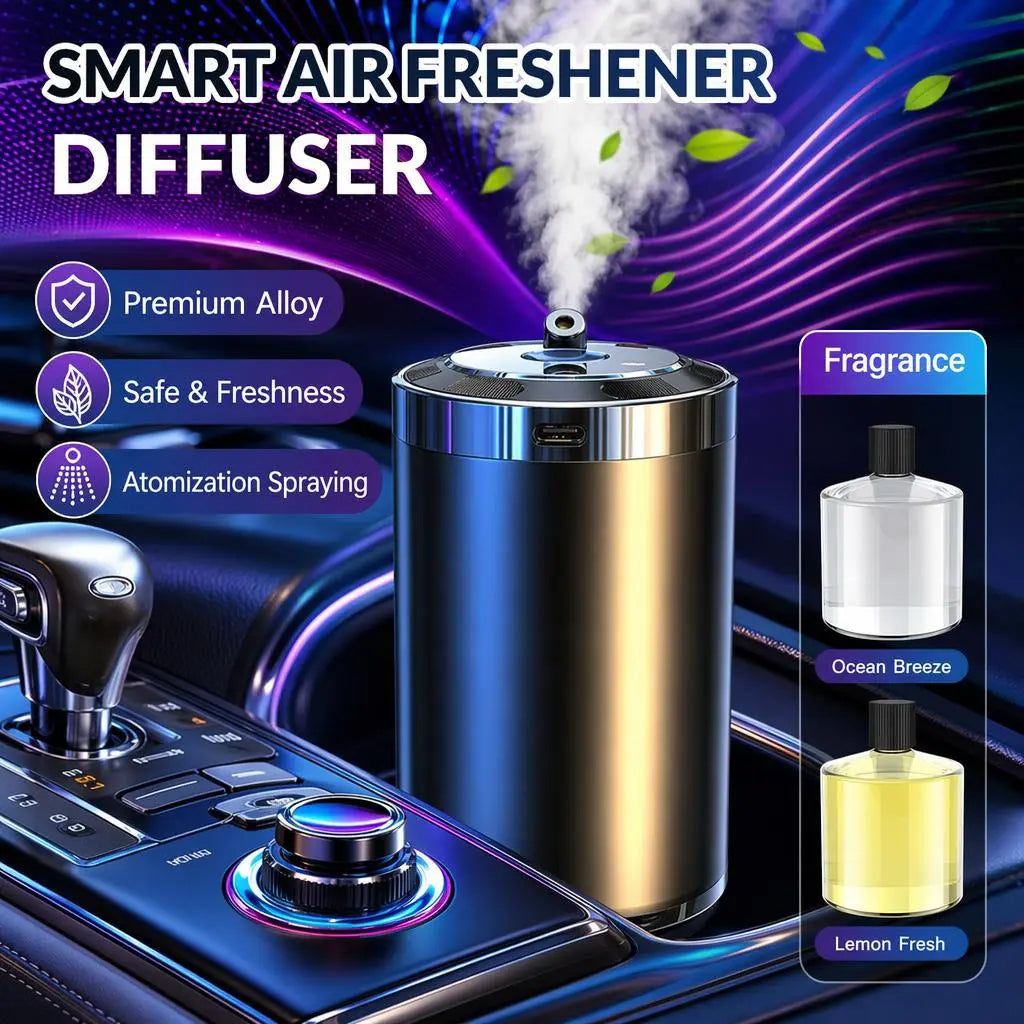 Smart Touch Control Car Interior Air Freshener Diffuser - Portable Rechargeable, 5 Adjustable Mist Modes, RGB Star Projector Ambient Lights, Long-Lasting Cologne & Ocean Scents, Unique Gift for Women, Car Accessories, Cars
