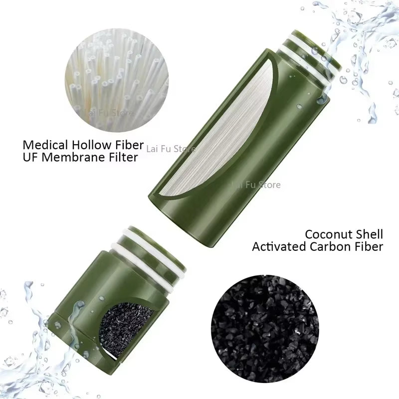 Outdoor Water Purifier Pump 3-Stage Water Filter 0.01 Micron Emergency Portable Water Filtered for Hiking Survival Gear Camping