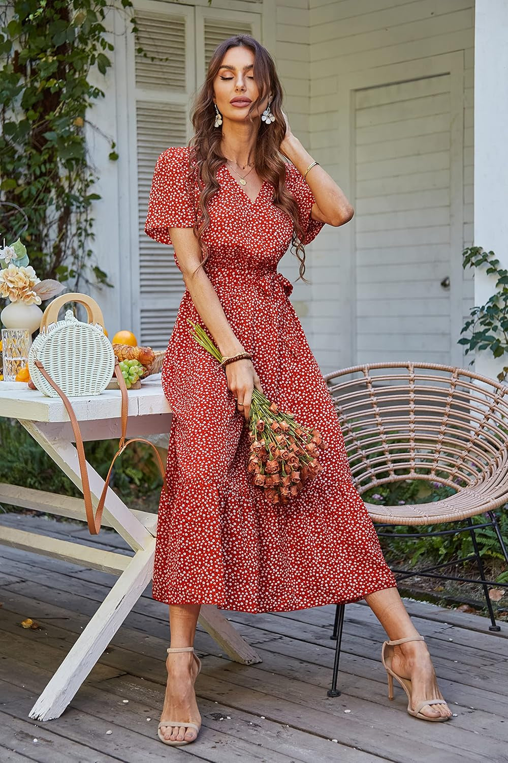 Women'S Summer Floral Boho Maxi Dress