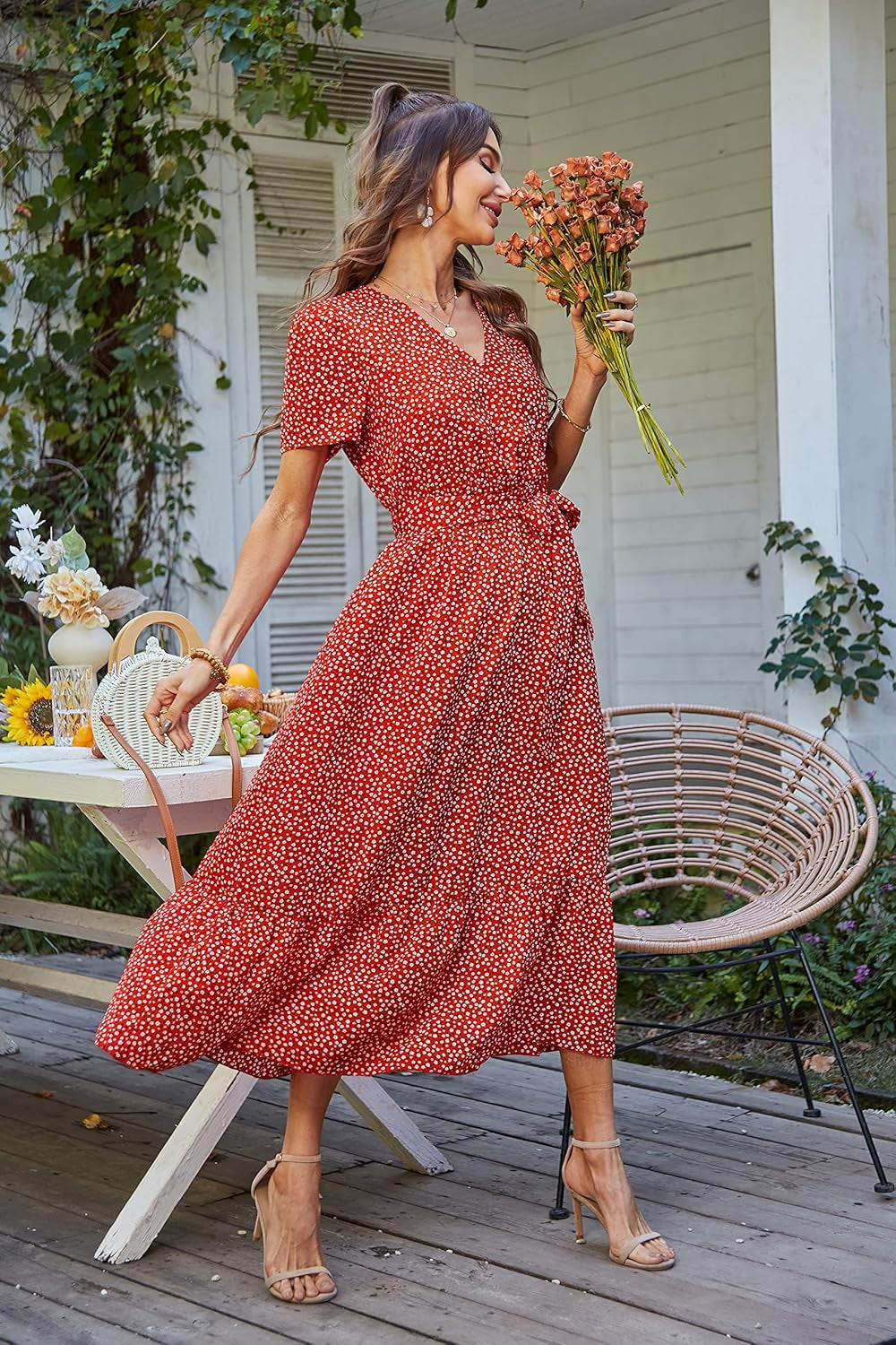 Women'S Summer Floral Boho Maxi Dress