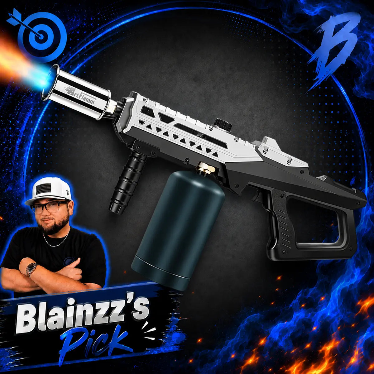 【Blainzz‘S Pick】Toolupgrade Powerful Propane Torch with Adjustable Flame, Heat Output Blow Torch for Campfire, Fire Pit Starter, Fun Gift (Propane Tank Not Included)