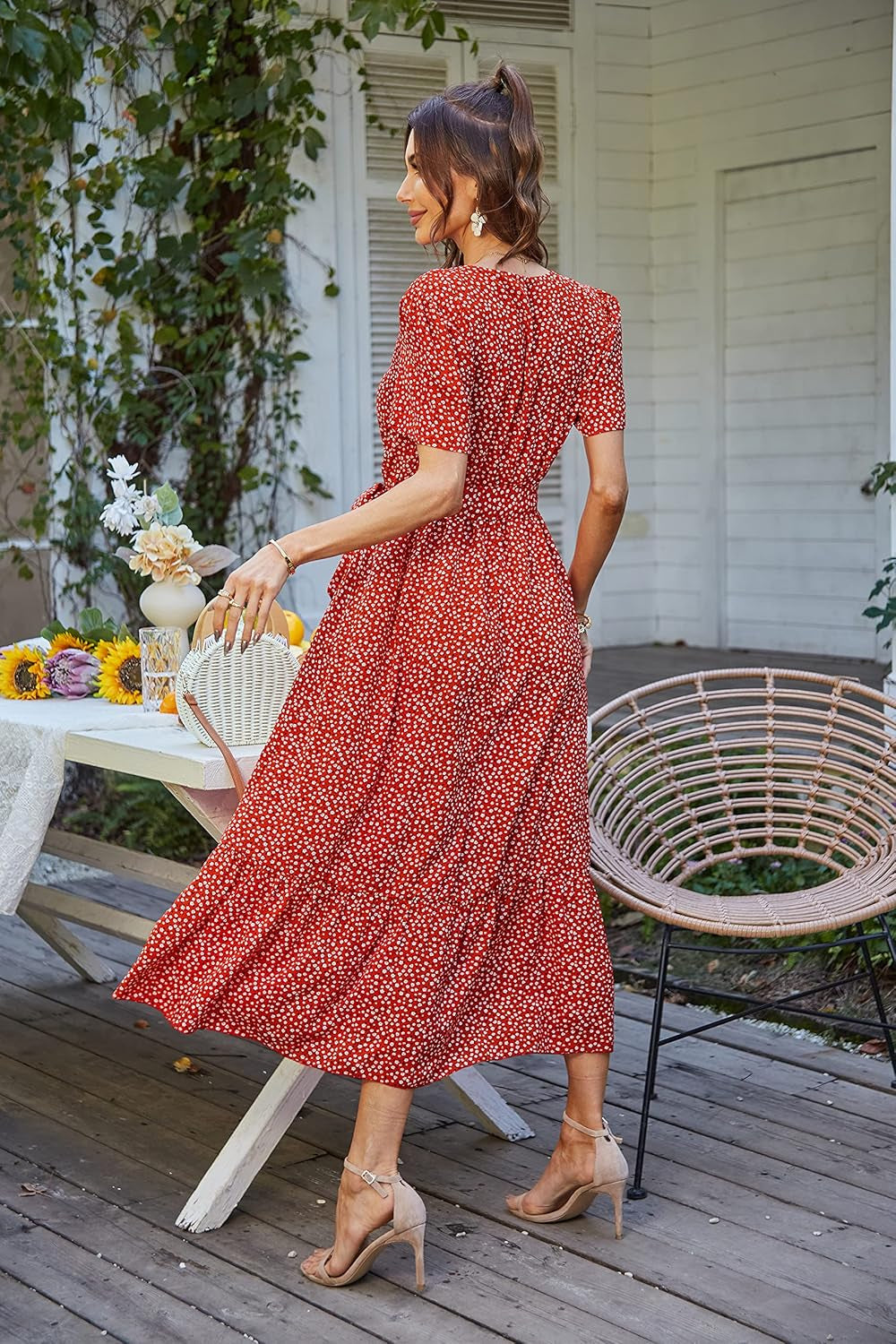 Women'S Summer Floral Boho Maxi Dress
