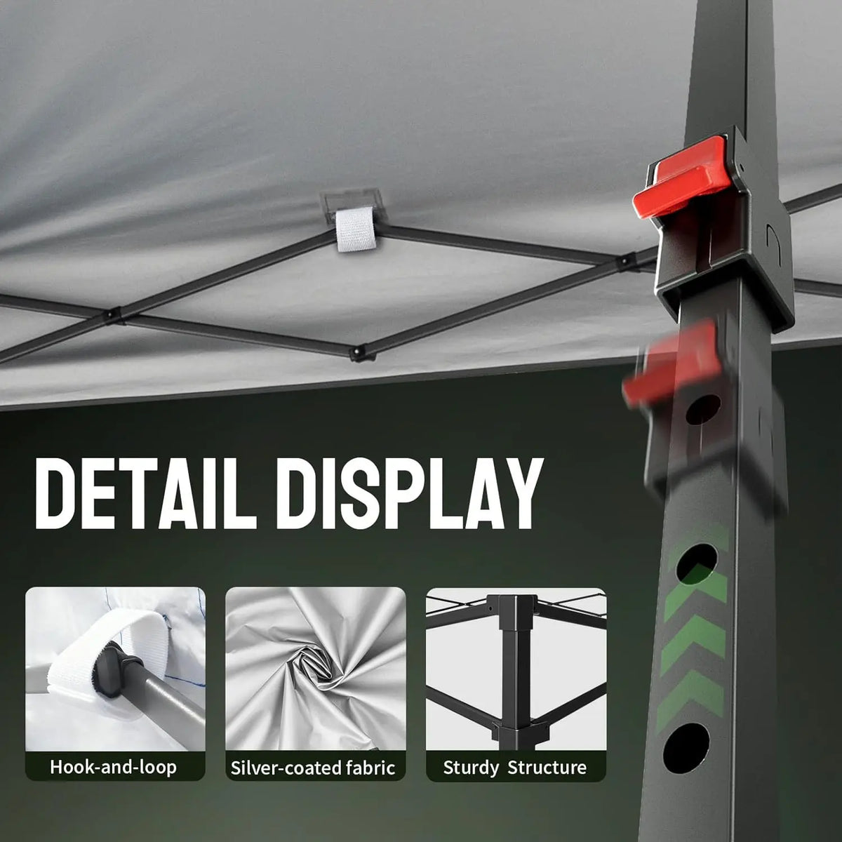 CROWN SHADES 8X8 Pop up Canopy - Patented Center Lock One Push Instant Outdoor Canopy Beach Tent with Sto-N-Go Bag 8 Stakes & 4 Sand Bags，White