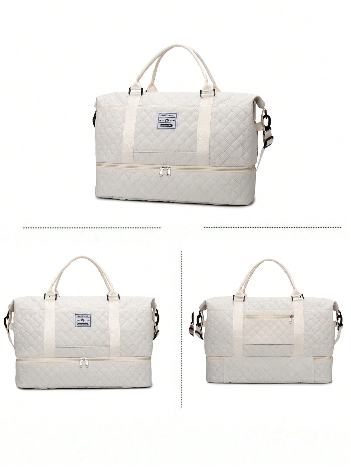 2Pcs/Set Large Capacity Travel Tote Bag, Wet & Dry Separation Gym Bag, Weekend Overnight Shoulder Bag, Hospital Essential Mommy Bag, Travel Bag, Vacation Bag, Weekend Bag, Overnight Bag, with Trolley, Shoe Compartment, Carry-On Bag, Cosmetic Organizer, Suitable for Suitcase, Gym Bag, Travel Tote, Personal Bag, College Bag, Luggage Bag, Weekend Bag, Hospital Bag, Winter Bag, School Supplies Bag