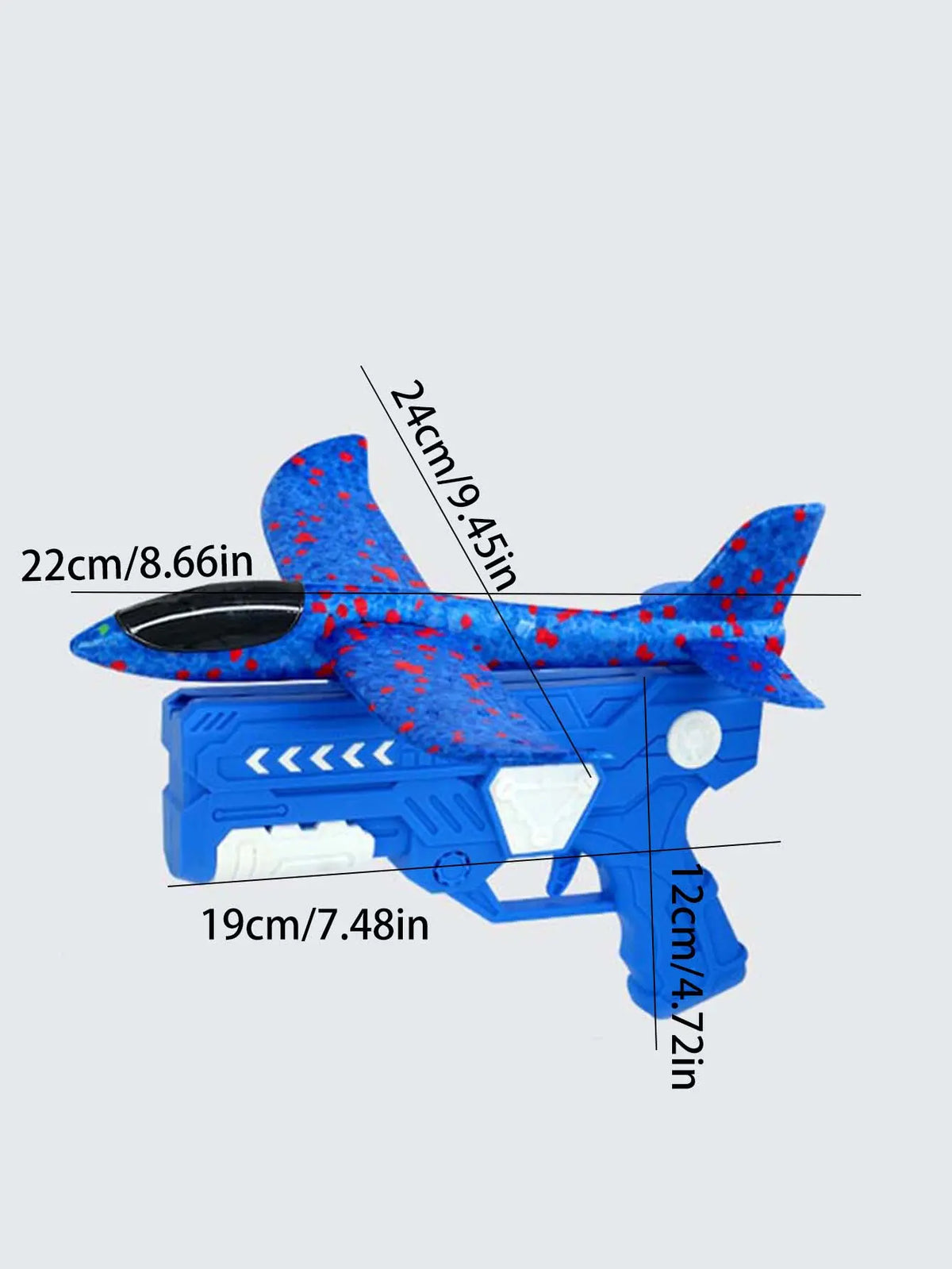 Foam Glider Airplane Launcher Toy for Kids 9.45-Inch Airplane with 2 Flight Modes Outdoor Flying Fun Gift for Boys and Girls Ages 4-12 1 Blue Launcher Contains 3 Airplane Toys