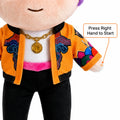 Cute Breathing Plushie Stuffed Doll Toy - Purple Hair, Orange Jacket, Soft Cuddly Feel, Bedroom Bedtime Companion, Gift for Kids, Plush Collectors