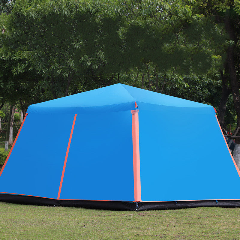 Outdoor Fully Automatic Aluminum Pole 3-4-5-8 People Double-Layer Thickening Rainstorm Field Camping Big Tent