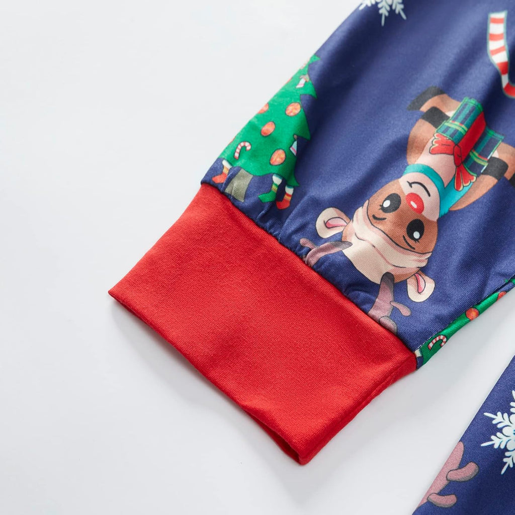 Christmas Pajamas for Family Matching Family Pajamas Sets Xmas Elk Reindeer Print Family Xmas Sleepwear Set