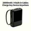 20000Mah Portable Power Bank (Portable Charger) with Built-In 4 Retractable Cables, LED Digital Display, Dual USB Output, LED Light Flashlight, Lanyard, Micro Plug for Mobile Devices, Iphone, Android Smartphones & Electronics (Device Protection Included)