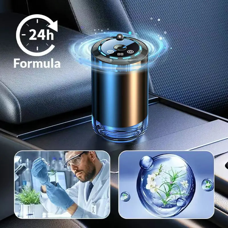 Smart Touch Control Car Interior Air Freshener Diffuser - Portable Rechargeable, 5 Adjustable Mist Modes, RGB Star Projector Ambient Lights, Long-Lasting Cologne & Ocean Scents, Unique Gift for Women, Car Accessories, Cars