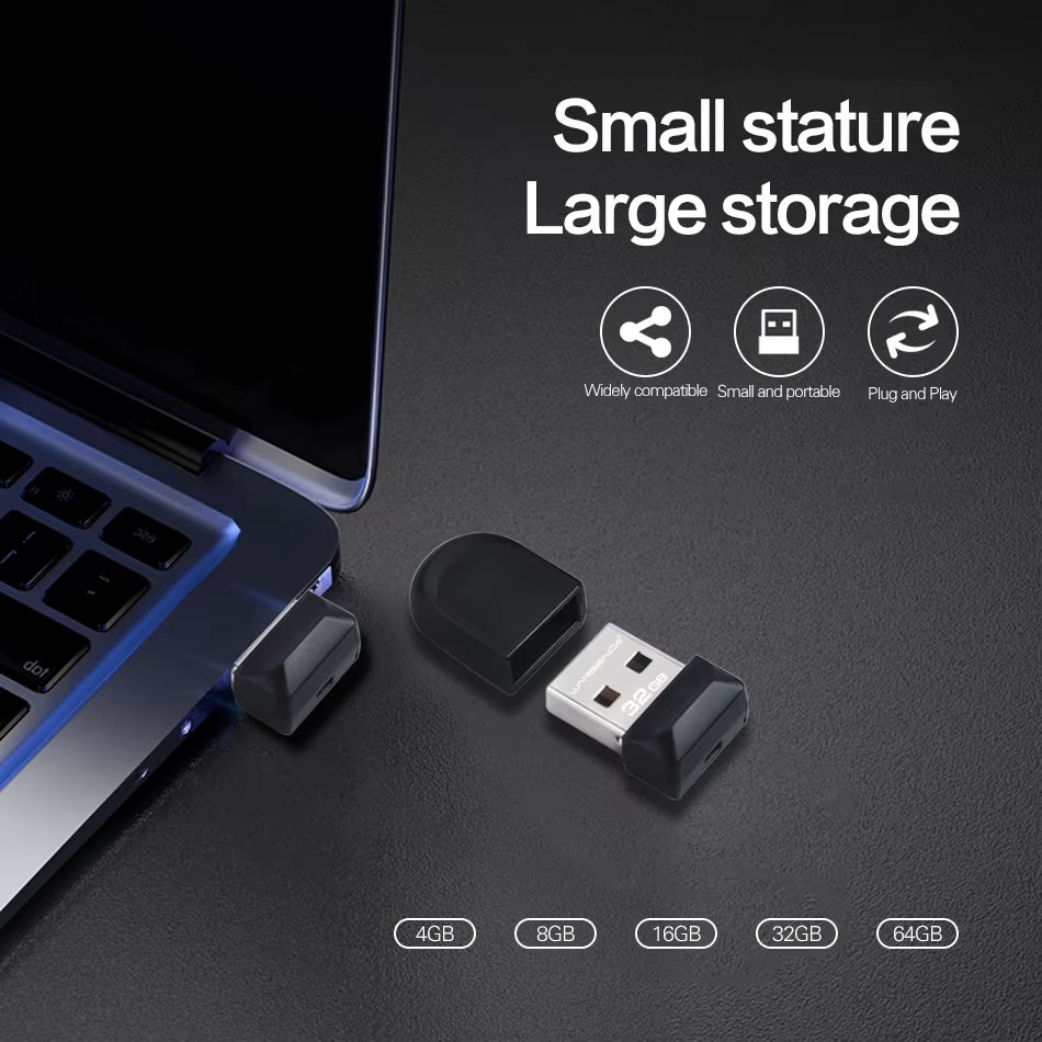 Super Mini USB Flash Drive Waterproof Pendrive 64GB 32GB 16GB 8GB 4GB Real Capacity USB 2.0 Memory Stick Thumbdrive