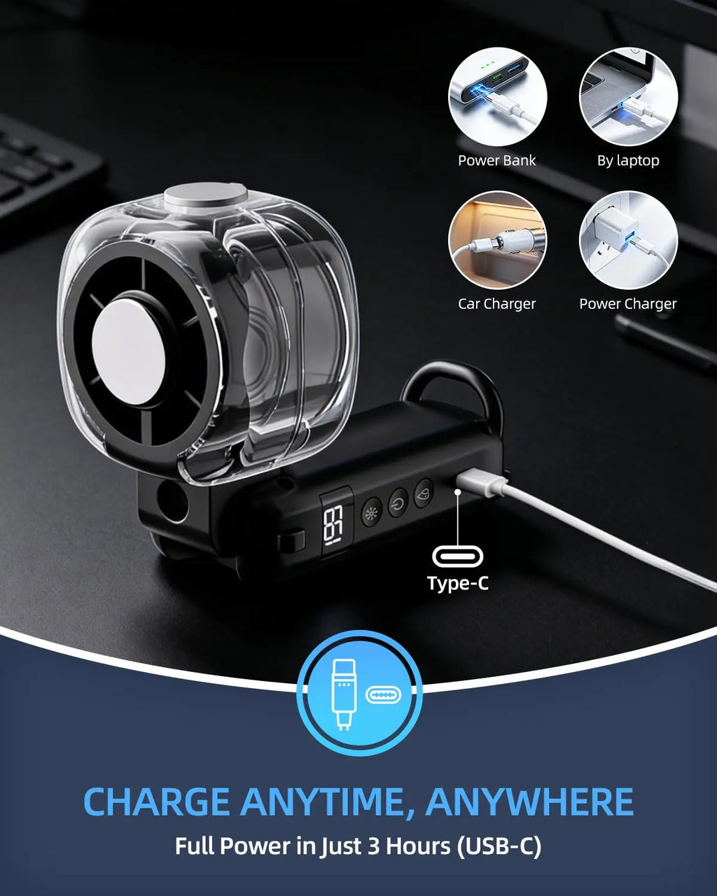 Portable Multifunctional Mist+Fan - Handheld High-Speed Cordless Compact Fan with Semiconductor Cooling, Rechargeable 199-Speed Mini Desk Fan for Summer Outdoor Travel Essentials